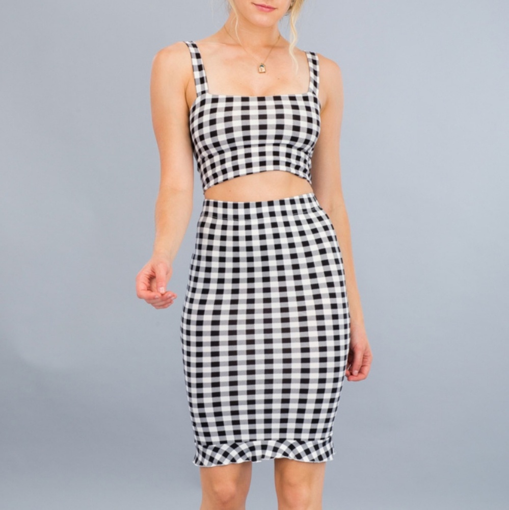 Gingham skirt set